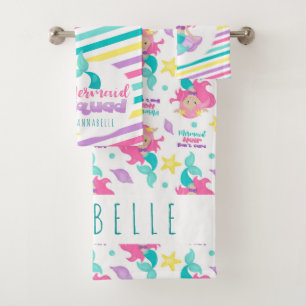 Mermaid Princess Squad rose Bleu Jaune rayures