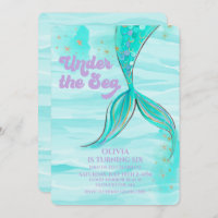 Mermaid Queue sous la mer Invitation d'anniversair