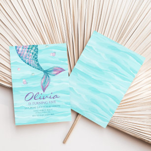 Mermaid Queue sous la mer Invitation d'anniversair