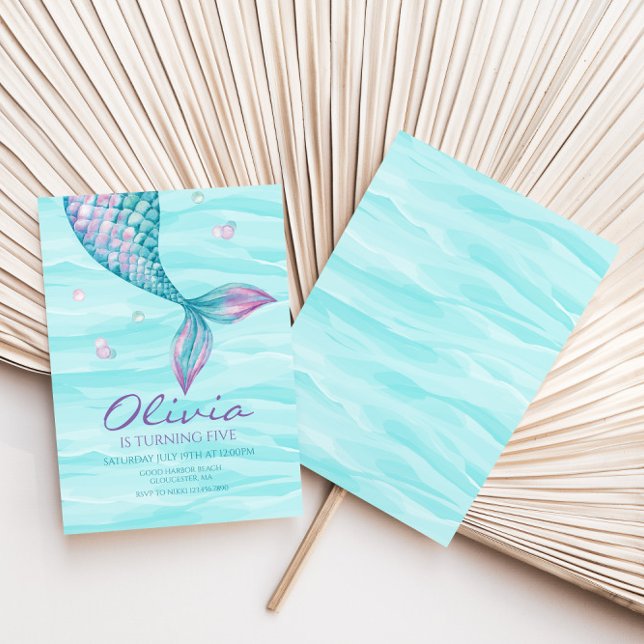 Mermaid Queue sous la mer Invitation d'anniversair (Créateur téléchargé)