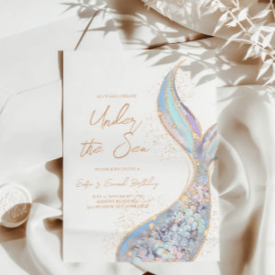 Mermaid Queue sous la mer Invitation d'anniversair