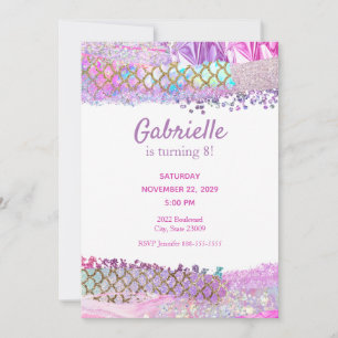 Mermaid Scales Pastel Invitation Anniversaire de e