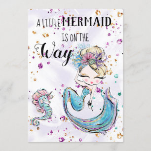 ~ Mermaid Sea Horse Invitation Baby shower Unicorn