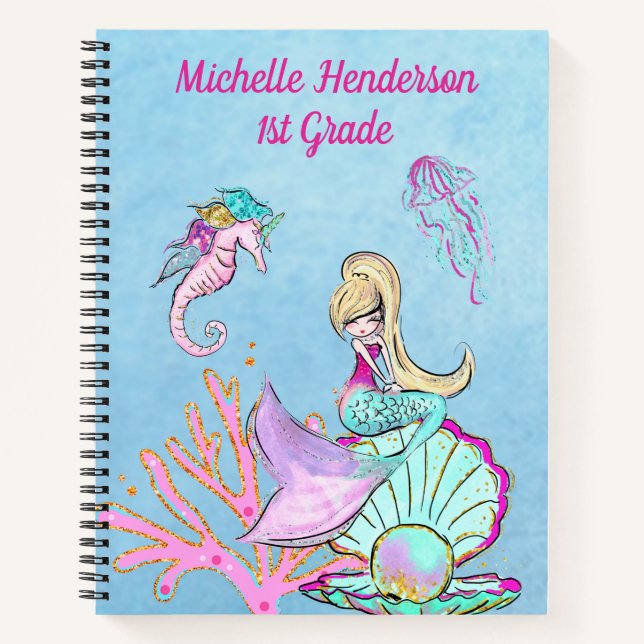 Mermaid Seahorse & Jellyfish Carnet (Devant)
