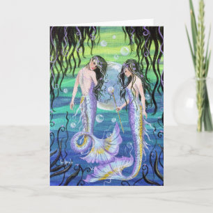 Mermaid Sisters Sea Kelp carte d'impression de l'a