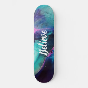 Mermaid Splash Abstrait Believe Skateboard