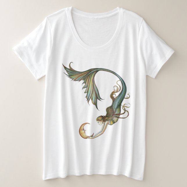 Mermaid T-shirt Deep Sea Moon par Molly Harrison