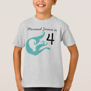Mermaid Tshirt personnalisable 4e anniversaire