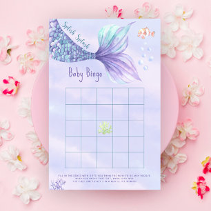 Mermaid Under the sea Baby shower jeu de bingo
