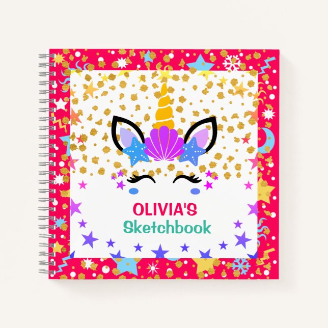 Mermaid Unicorn Livre de croquis personnalisé pour (Devant)