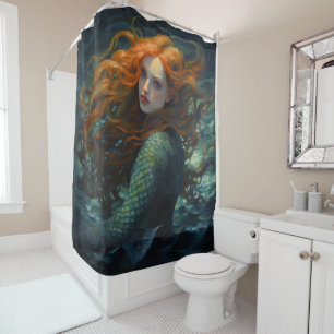 Mermaid Van Gogh Style Douche rideau