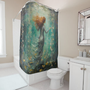 Mermaid Van Gogh Style Douche rideau