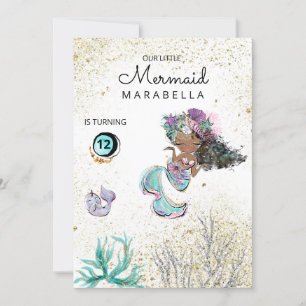 *~* Mermaid Whale Black Hair Invitation d'annivers
