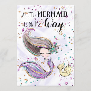 ~ Mermaid Whaleicorn Cute Baby shower Invitation