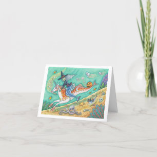 MERMAID WITCH, HALLOWEEN MERHORSE CARTE DE REMARQU