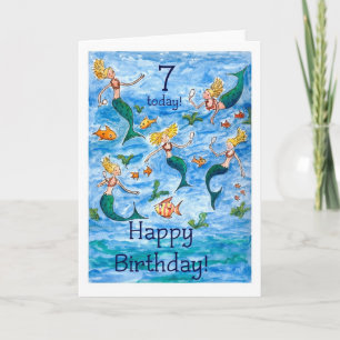 Mermaids 7e carte d'anniversaire