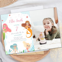 Mermaids Anniversaire sous la mer Invitations Phot