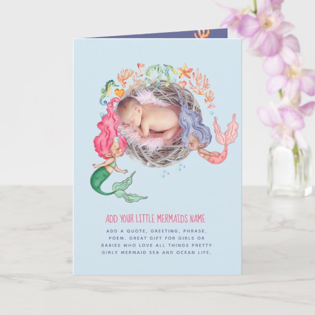 Mermaids BUDGET PHOTO Invitation Faire-part (Orchidée)