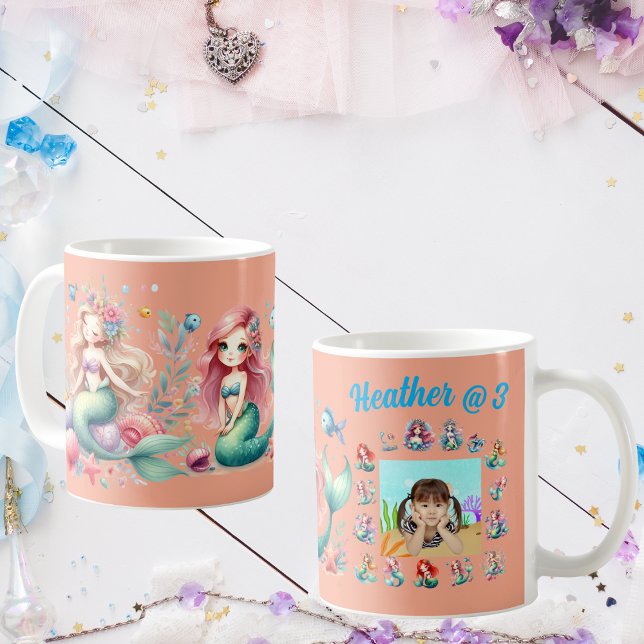 Mermaids Custom Photo Mug Anniversaire de enfant F (Créateur téléchargé)