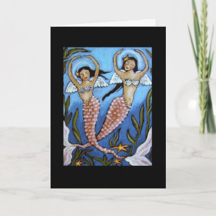 Mermaids Danse & Prier Carte de voeux vierge