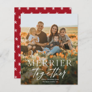 Merrier Together Script Photo Merry Christmas Card