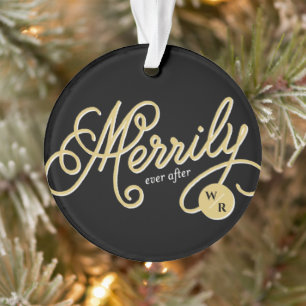 Merrily Jamais après Curly Script Photo de Noël