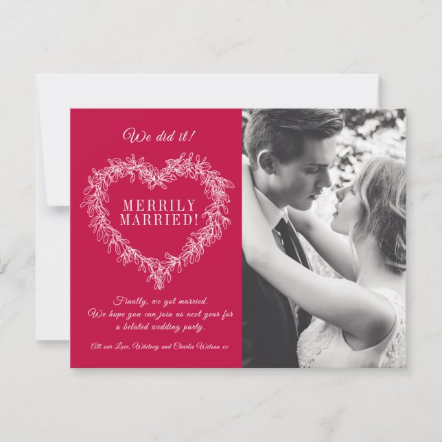 Merrily marié rouge mistletoe coeur Noël (Devant)