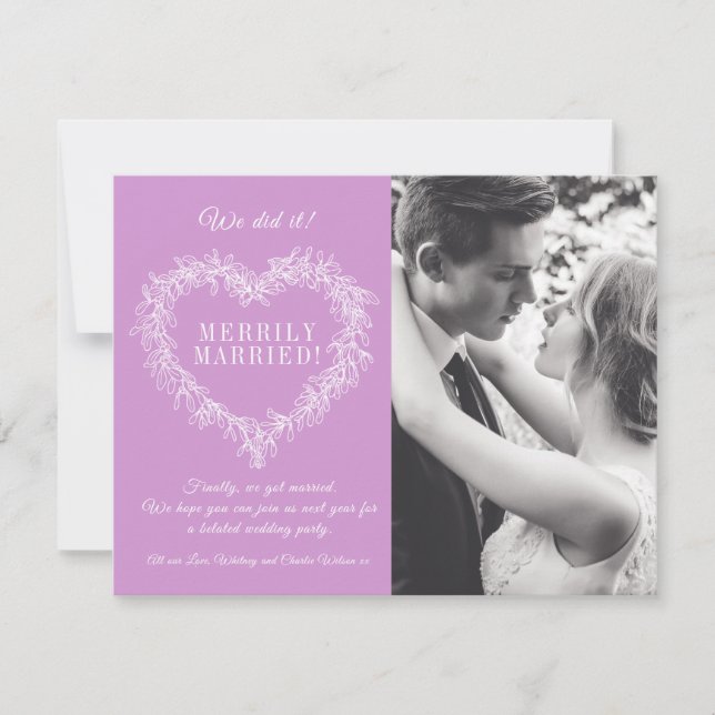 Merrily marié violet mistletoe coeur Noël (Devant)