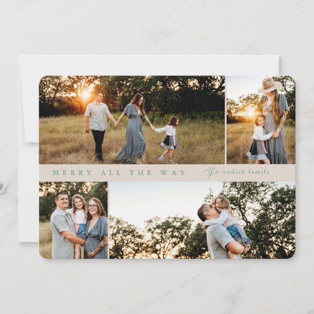 Merry All Way 4-photo Carte de Noël (Devant)