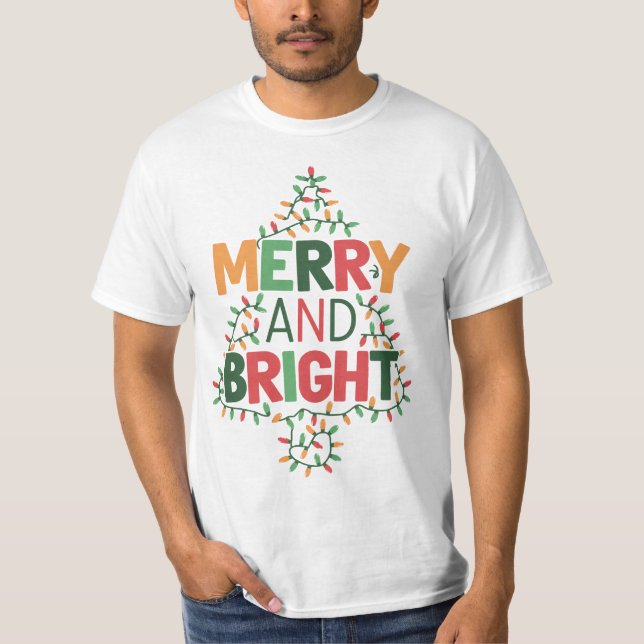 Merry and Bright Christmas T-Shirt (Devant)