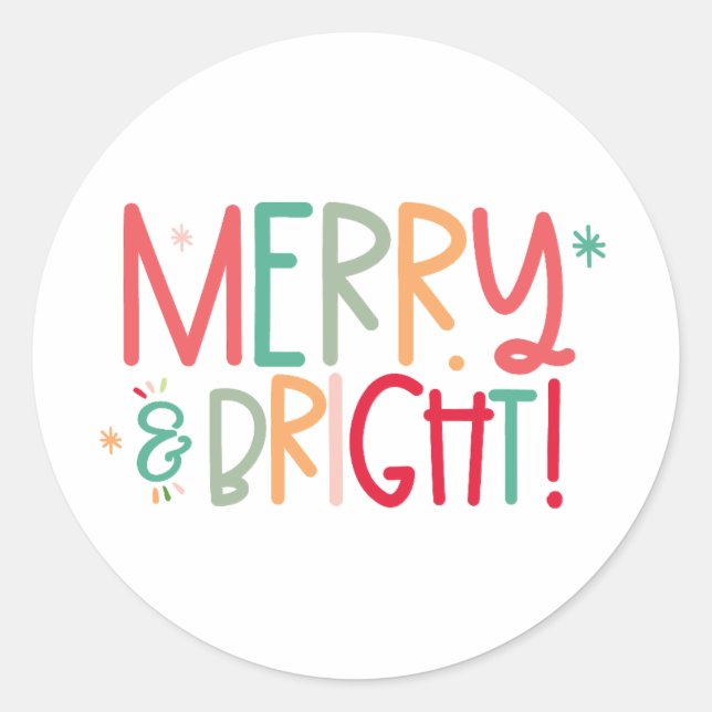 Merry and Bright Sticker (Devant)