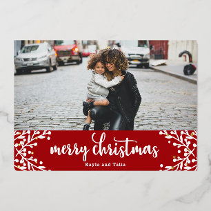 Merry Berries Christmas Foil Carte de vacances