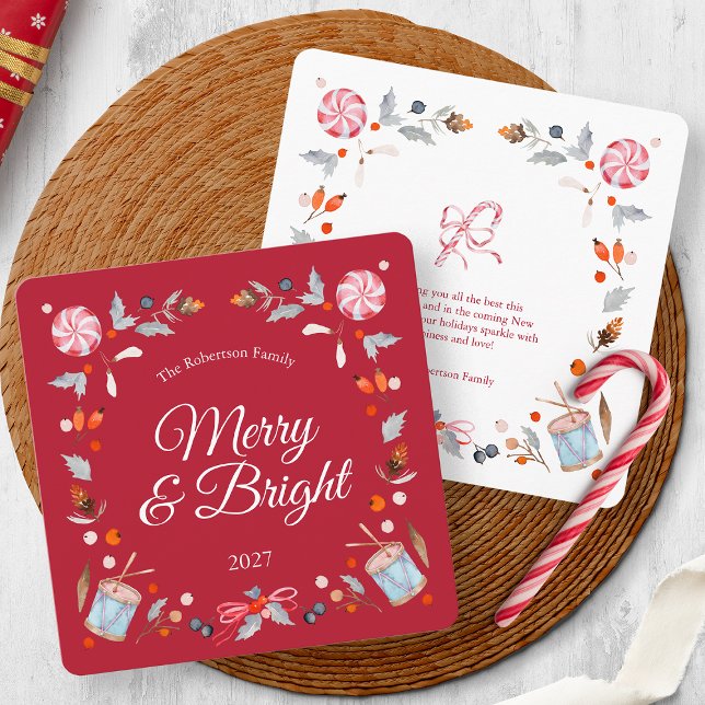 Merry & Bright Christmas Greeting Card (Créateur téléchargé)