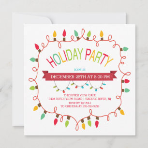 Merry & Bright Christmas Lights Invitation de vaca