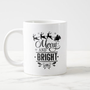 Merry & Bright /Citation de Noël/ Mug personnalisé