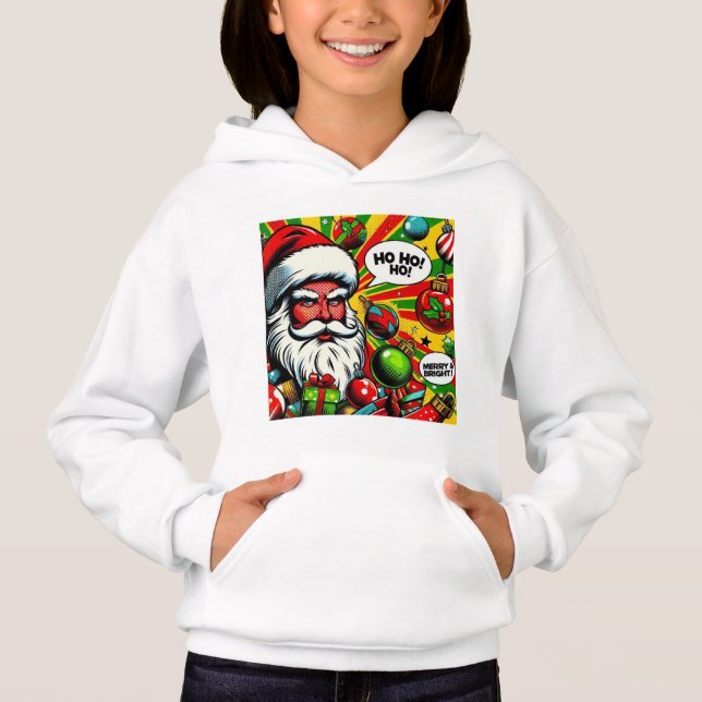 Merry & Bright Pop Art - T-shirt de Noël gras (Devant)