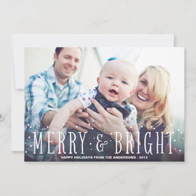 MERRY & BRIGHT SNOWFALL | CARTE PHOTO VACANCES (Devant)