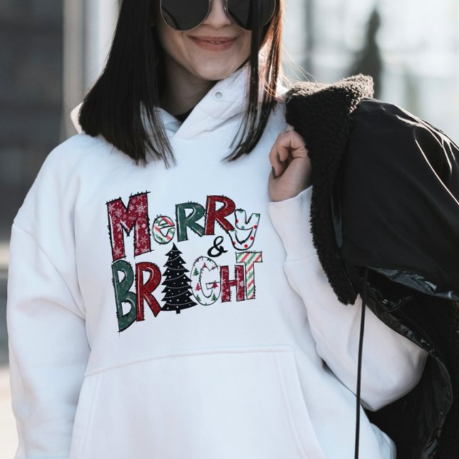 Merry & Bright Sweat à capuche – Lumières et sapin (Créateur téléchargé)
