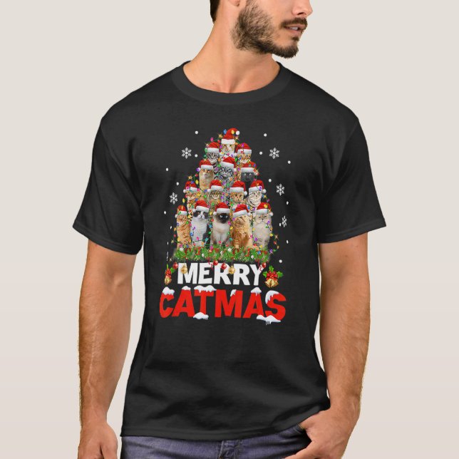 Merry Catmas Chat Noël Pyjama X Mas Sweat Ugly (Devant)