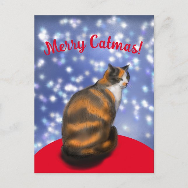 Merry Catmas, marmelade cat Carte postale (Devant)