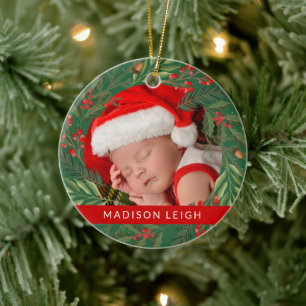 MERRY CHRISTMAS Ajoutez Votre Ornement Photo Céram