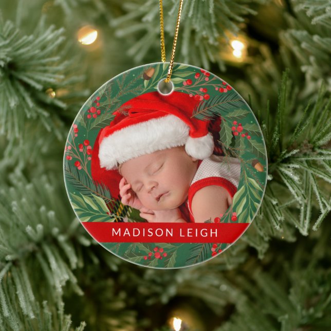 MERRY CHRISTMAS Ajoutez Votre Ornement Photo Céram (Arbre)