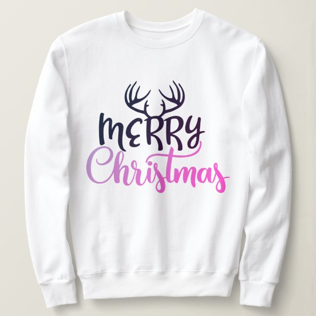 Merry Christmas Antler Sweatshirt for Women (Design devant)