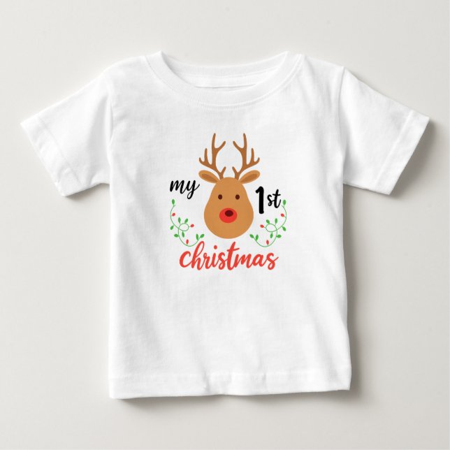 MERRY CHRISTMAS BABY 1ST TSHIRT (Devant)