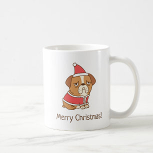 Merry Christmas Bulldog Santa Claus tasse à café