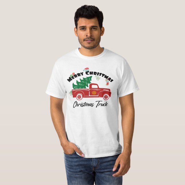 Merry Christmas & Christmas Truck 2021 T-Shirt (Devant entier)