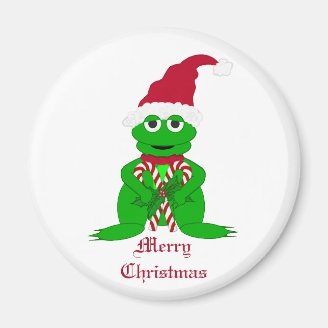 Merry Christmas Frog Magnet (Devant)