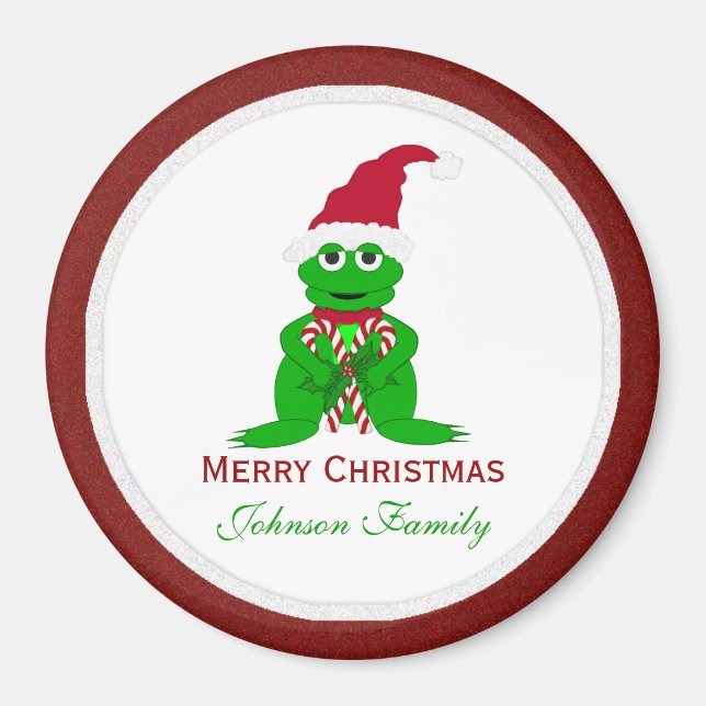Merry Christmas Frog Magnet (Devant)