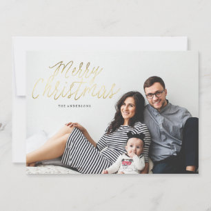 MERRY CHRISTMAS GOLD photo Noël carte de voeux