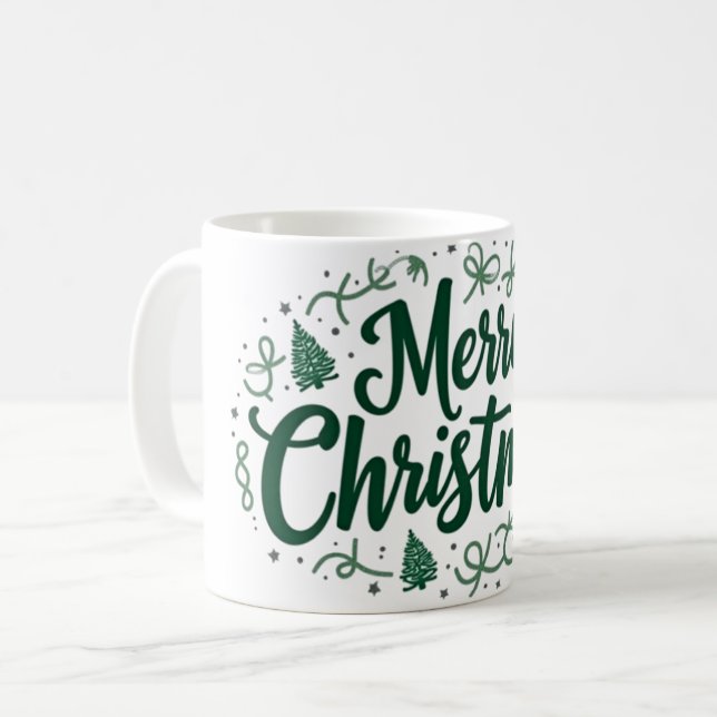 Merry Christmas Hand Lettering Mug (Devant gauche)
